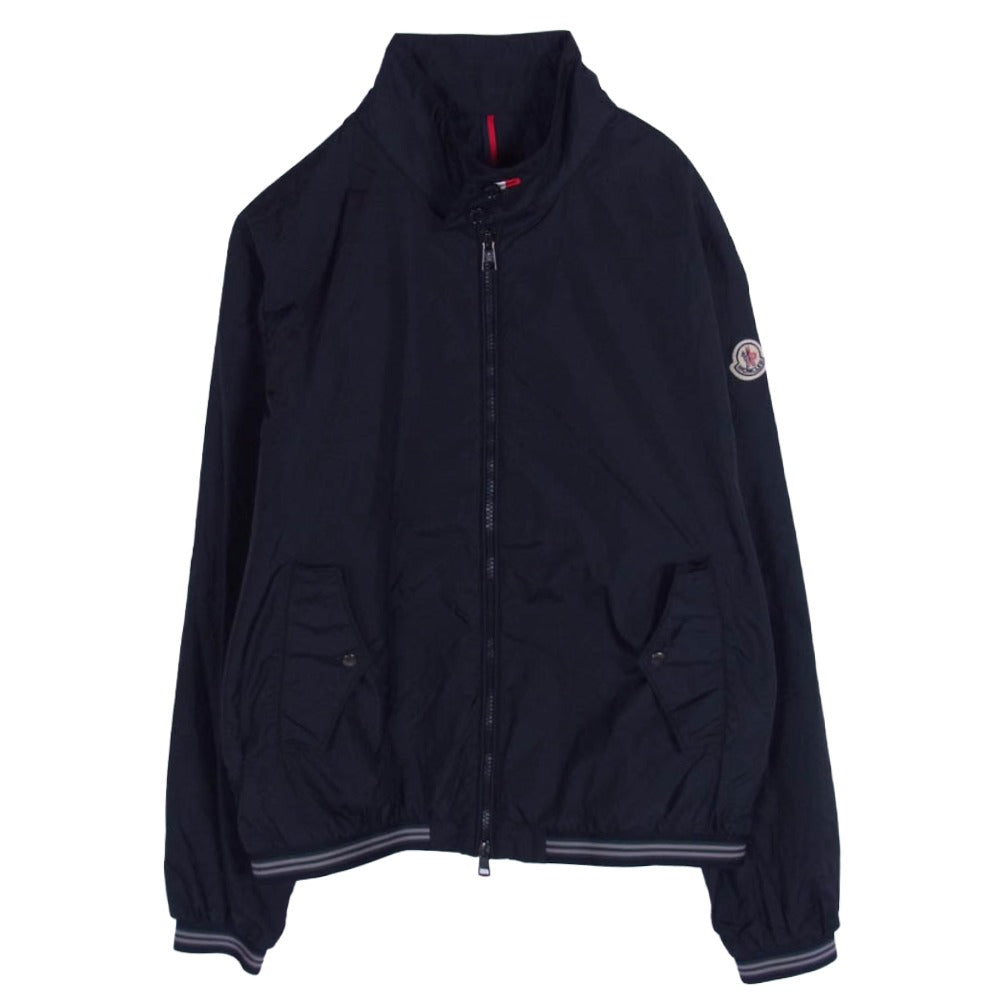 MONCLER モンクレール D10914164105 ALLIER ロゴワッペン トリコロール ボタンホール ナイロン ジップアップ ジャケット スイングトップ ネイビー系 2【中古】