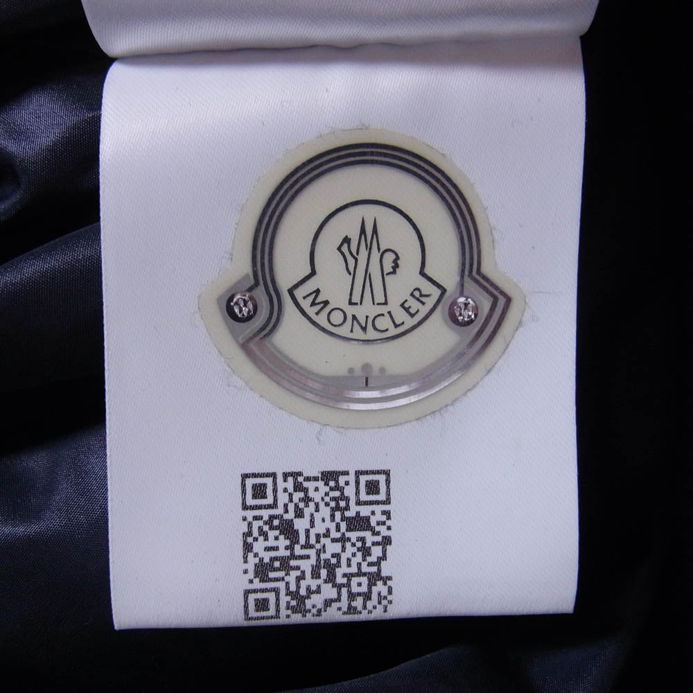 MONCLER モンクレール D10914164105 ALLIER ロゴワッペン トリコロール ボタンホール ナイロン ジップアップ ジャケット スイングトップ ネイビー系 2【中古】