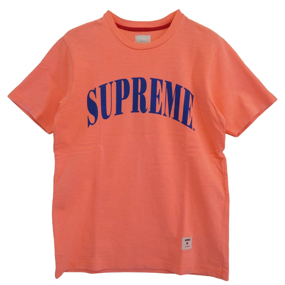 Supreme シュプリーム 15SS Coliseum Top コロシアム ヘビーオンス スラブコットンボディー 半袖 Tシャツ 蛍光オレンジ系 M【中古】