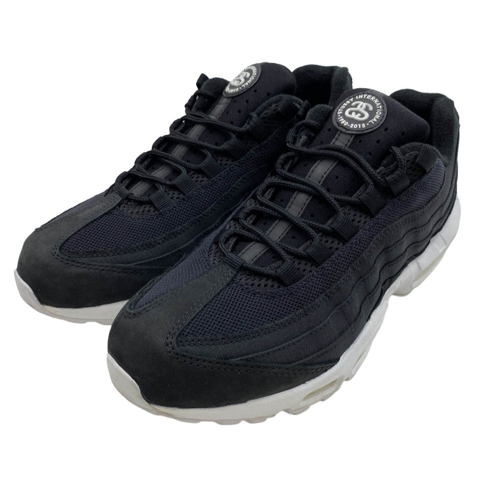 NIKE ナイキ 15AW 834668-001 × Stussy Air Max 95 BLACK 2015 35周年記念 ステューシー エアマックス95 ブラック ローカット スニーカー ブラック系 27.5cm【中古】
