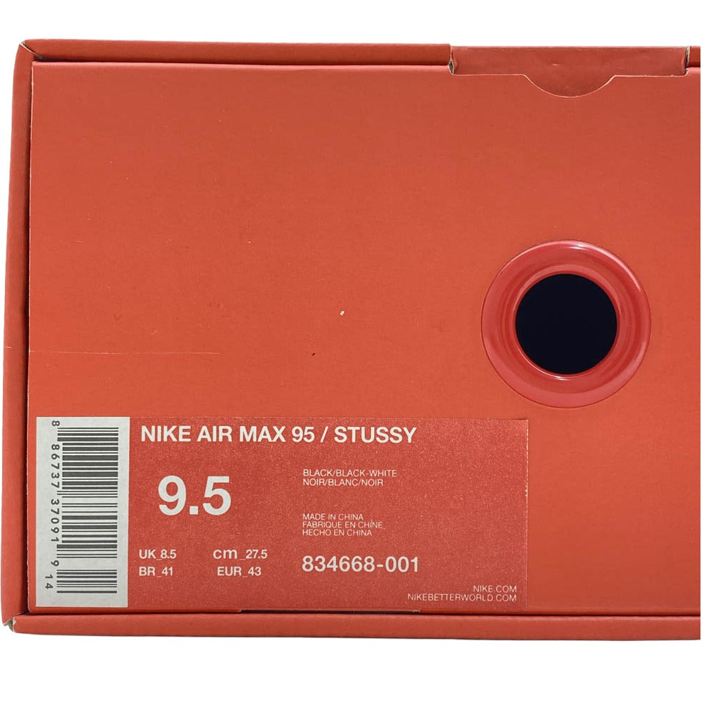 NIKE ナイキ 15AW 834668-001 × Stussy Air Max 95 BLACK 2015 35周年記念 ステューシー エアマックス95 ブラック ローカット スニーカー ブラック系 27.5cm【中古】