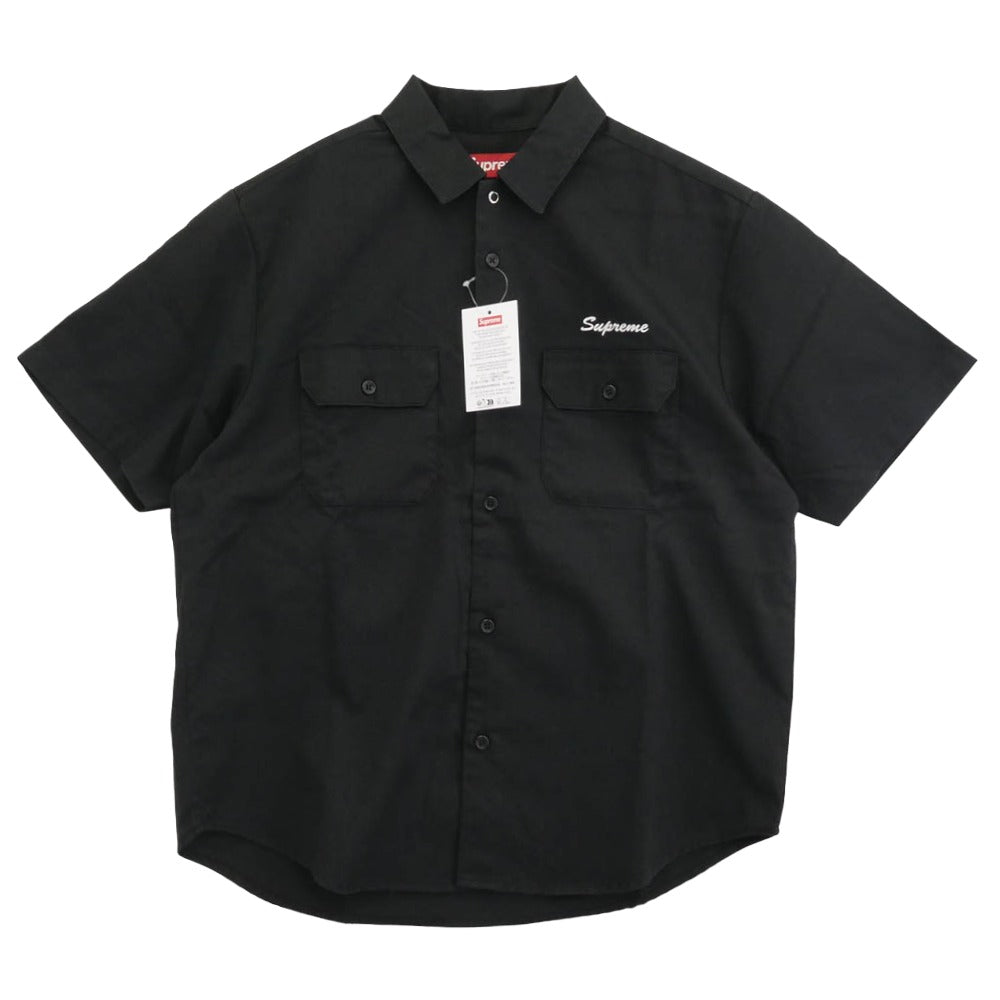 Supreme シュプリーム 25SS Rhinestone Pin Up S/S Work Shirt ラインストーン ピンナップ 半袖 ワーク シャツ ブラック系 S【新古品】【未使用】【中古】