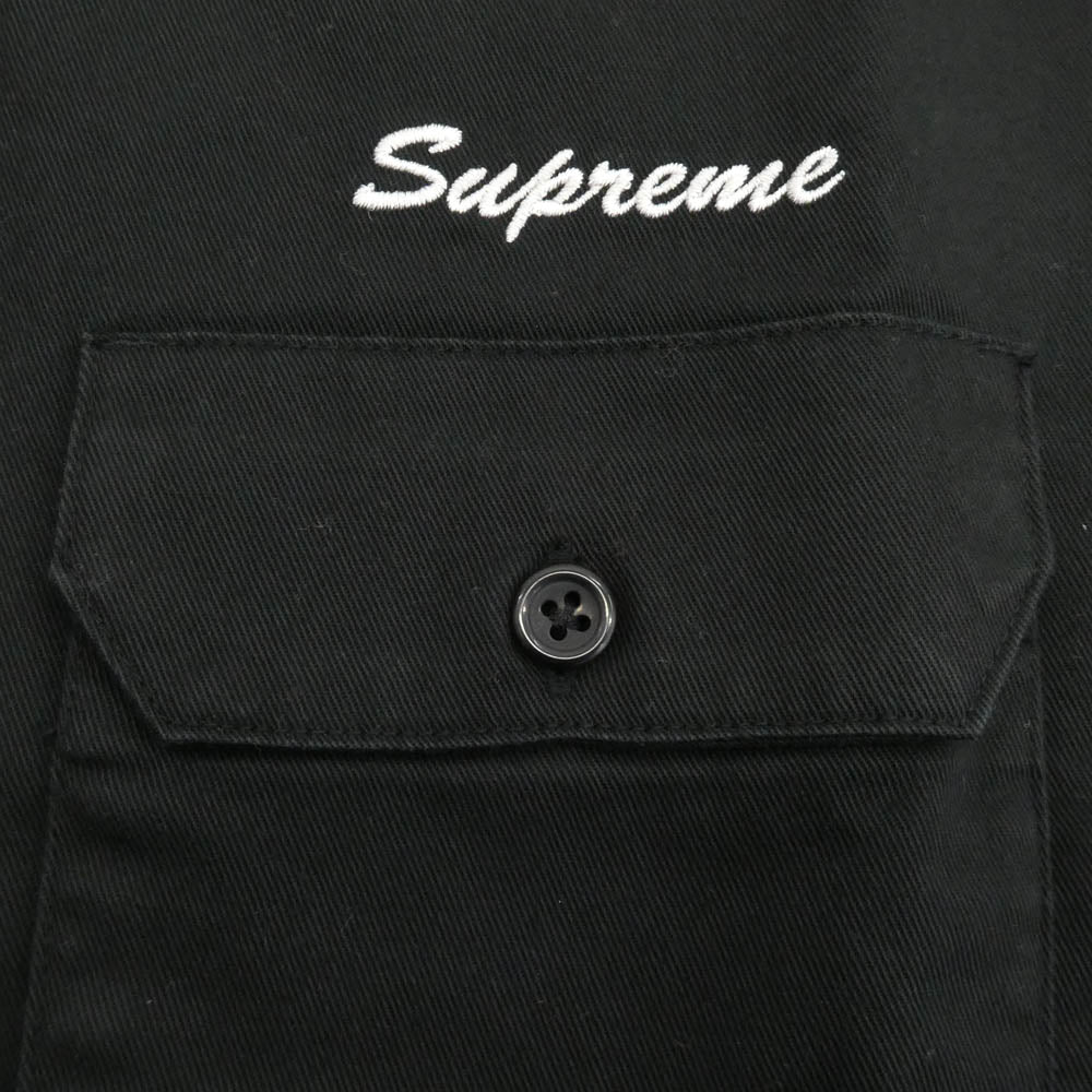 Supreme シュプリーム 25SS Rhinestone Pin Up S/S Work Shirt ラインストーン ピンナップ 半袖 ワーク シャツ ブラック系 S【新古品】【未使用】【中古】