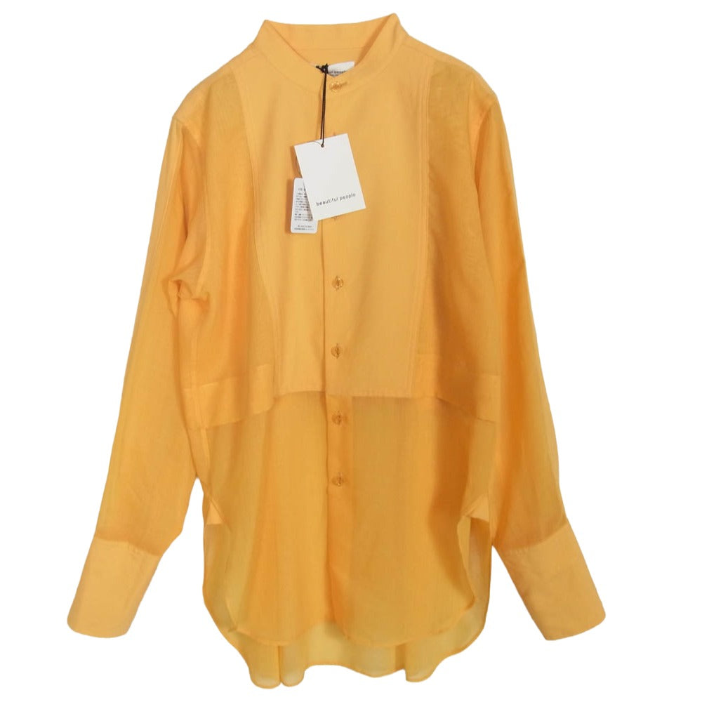 beautiful people ビューティフルピープル 1345106004 ウールシアーボイルタキシードシャツ イエロー系 36【美品】【中古】