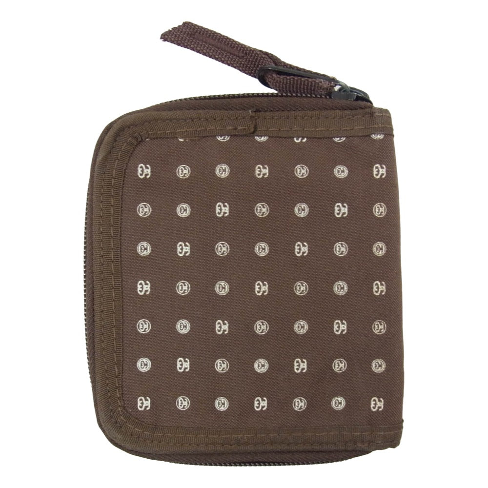 STUSSY ステューシー Monogram Print Zip Wallet モノグラム ラウンドジップ ウォレット ブラウン系【中古】