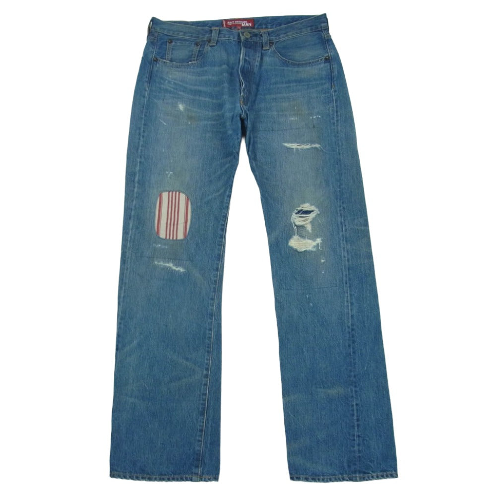 JUNYA WATANABE COMME des GARCONS MAN ジュンヤワタナベコムデギャルソンマン Levi's リーバイス 20SS WE-P202 501XX 1947年モデル カスタマイズ リペア加工 綿デニム製品加工 パンツ インディゴブルー系 W32 L32【中古】