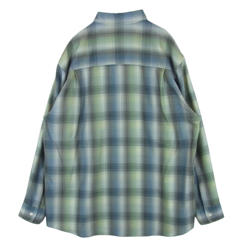 AURALEE オーラリー 25AW A25AS01LC SUPER LIGHT WOOL CHECK スーパー ライトウール チェック 長袖 シャツ グレー系 ライトブルー系 ライトグリーン系 5【新古品】【未使用】【中古】