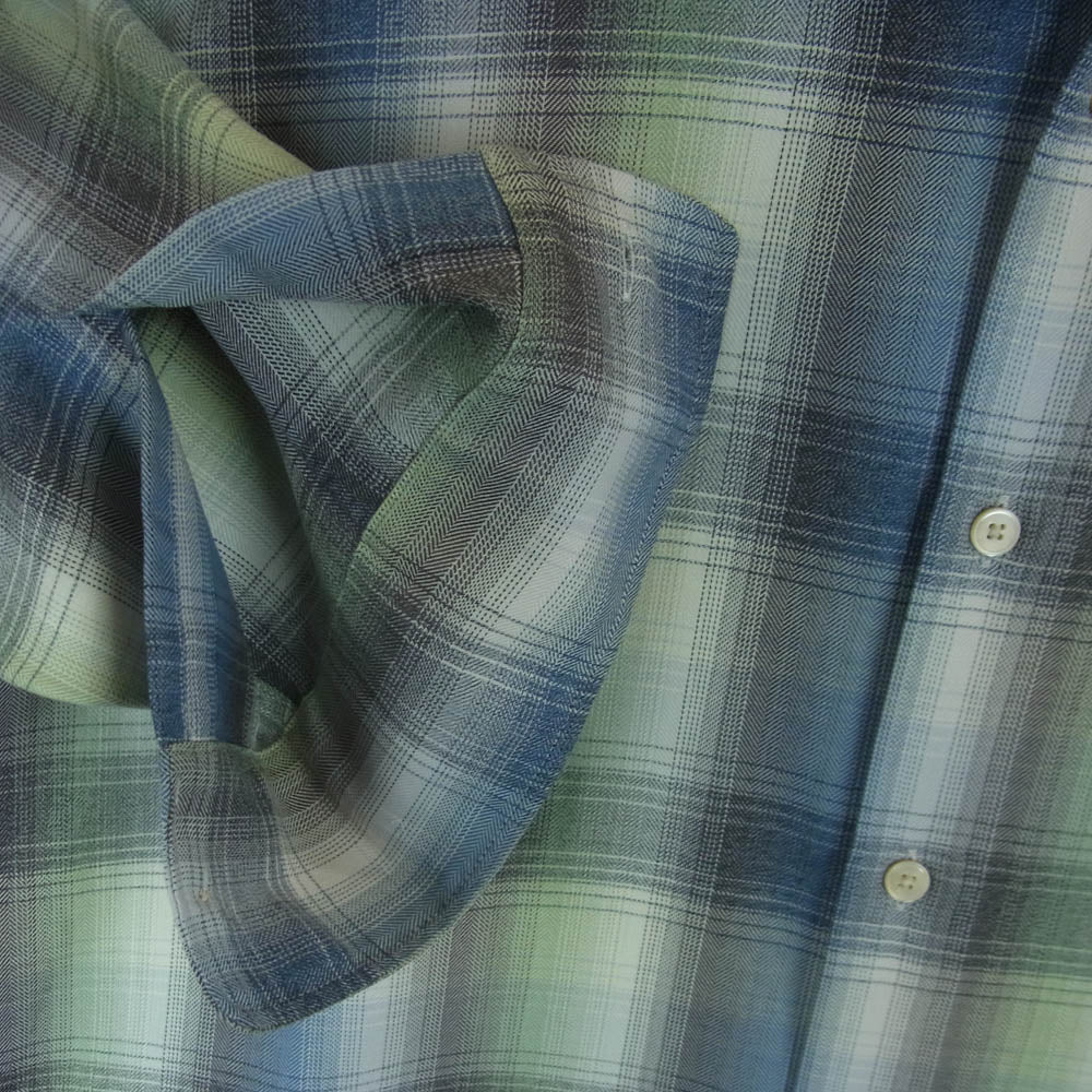 AURALEE オーラリー 25AW A25AS01LC SUPER LIGHT WOOL CHECK スーパー ライトウール チェック 長袖 シャツ グレー系 ライトブルー系 ライトグリーン系 5【新古品】【未使用】【中古】