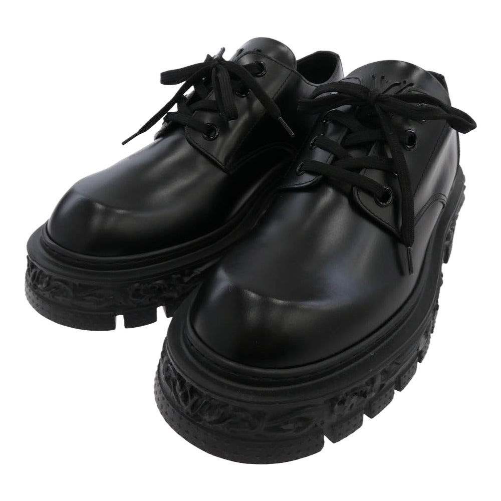 LOUIS VUITTON ルイ・ヴィトン BM0262 LVバロックライン レザー ダービー シューズ ブラック系 7.5【極上美品】【中古】