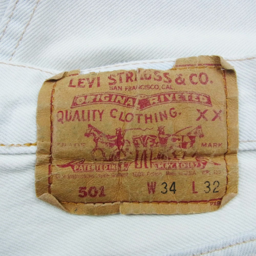 Levi's リーバイス USA製 ボタン裏553 ヴィンテージ ボタンフライ デニム パンツ ライトブルー系 W34L32【中古】