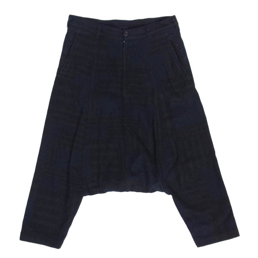 COMME des GARCONS コムデギャルソン OD-P003 総柄 ウール サルエル ショート ハーフ パンツ ブラック系 S【中古】