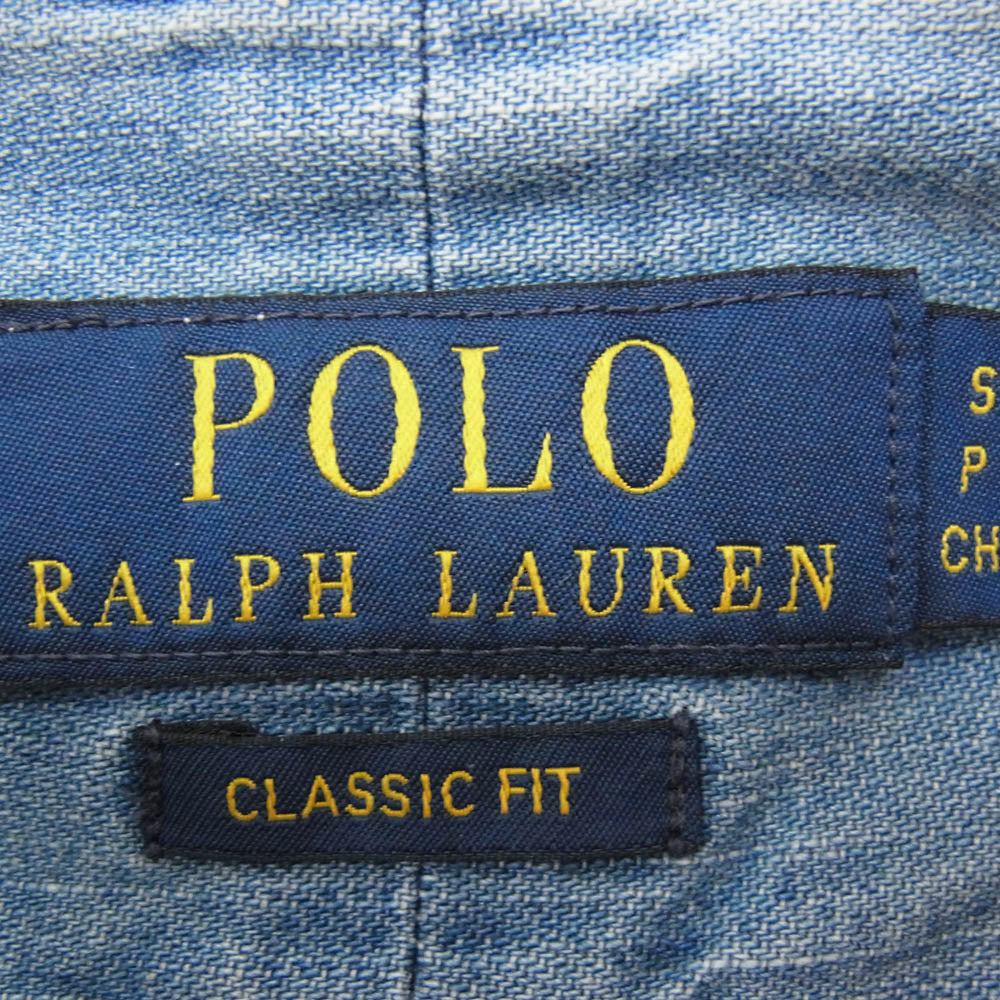 POLO RALPH LAUREN ポロ・ラルフローレン ボタンダウン BD デニム シャツ インディゴブルー系 S【中古】