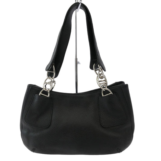 バーニーズニューヨーク 本革 トート ショルダー ハンド バッグ ブラック系【中古】