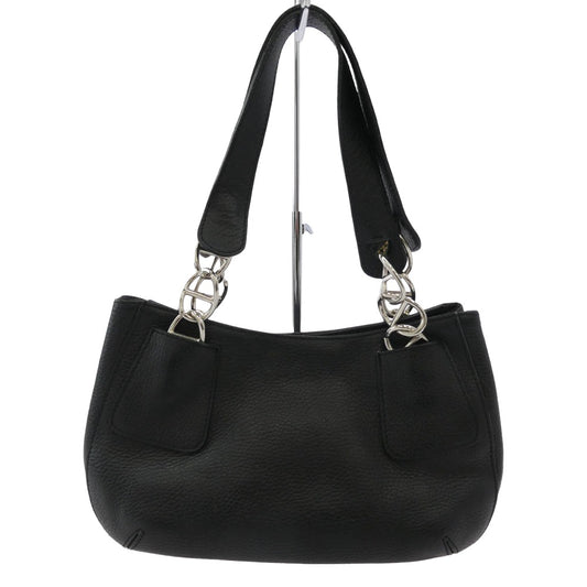 バーニーズニューヨーク 本革 トート ショルダー ハンド バッグ ブラック系【中古】