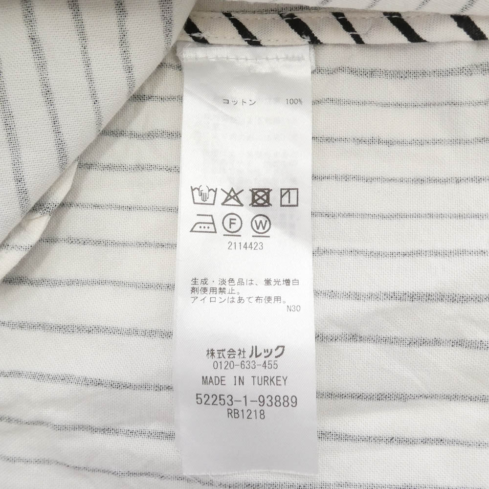 marimekko マリメッコ ノースリーブ ストライプ柄 シャツ ワンピース トップス ブラック系 ホワイト系 38【中古】