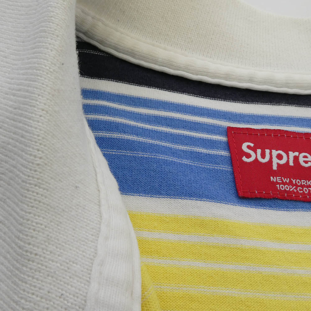 Supreme シュプリーム striped polo s/s ストライプ 半袖 ポロシャツ マルチカラー系 XL【中古】