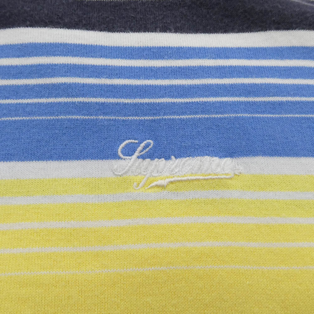 Supreme シュプリーム striped polo s/s ストライプ 半袖 ポロシャツ マルチカラー系 XL【中古】
