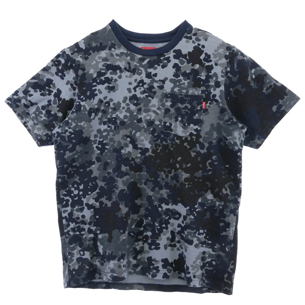Supreme シュプリーム 19ss Pocket Tee Navy German Camo ポケット Tシャツ カモフラージュ系 L【中古】