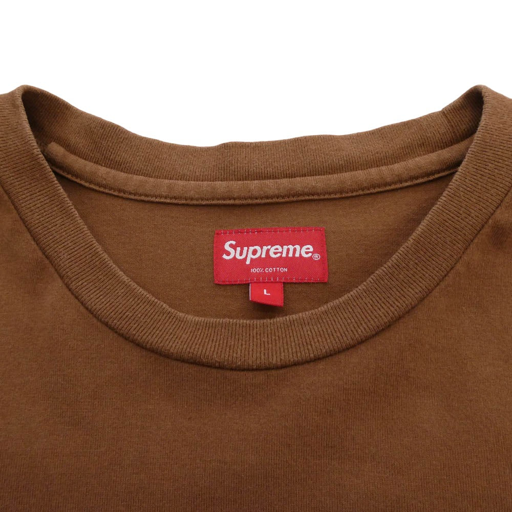Supreme シュプリーム 23SS small box logo l/s tee スモールボックスロゴ 長袖 Tシャツ ブラウン系 L【中古】
