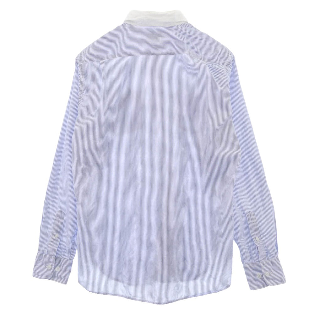 Supreme シュプリーム striped shirt ストライプ 長袖 シャツ ホワイト系 ブルー系 L【中古】