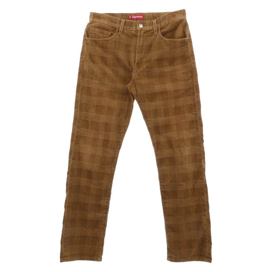 Supreme シュプリーム CORDUROY PANT コーデュロイ 5ポケット パンツ イエローブラウン系 32【中古】