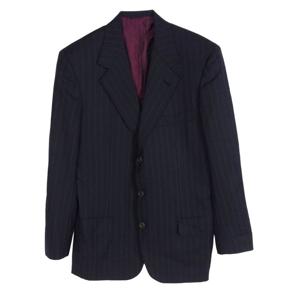 Brioni ブリオーニ PALATINO パラティーノ ウール ストライプ テーラード ジャケット ブラック系 40【中古】