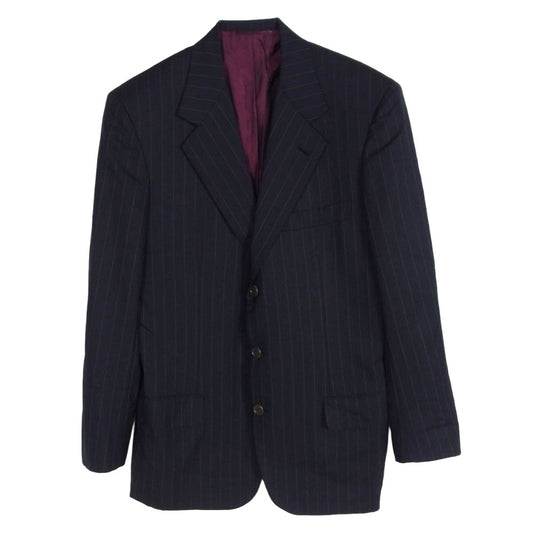 Brioni ブリオーニ PALATINO パラティーノ ウール ストライプ テーラード ジャケット ブラック系 40【中古】