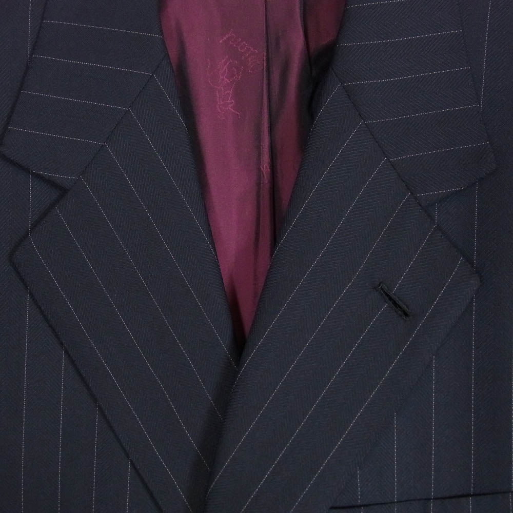 Brioni ブリオーニ PALATINO パラティーノ ウール ストライプ テーラード ジャケット ブラック系 40【中古】