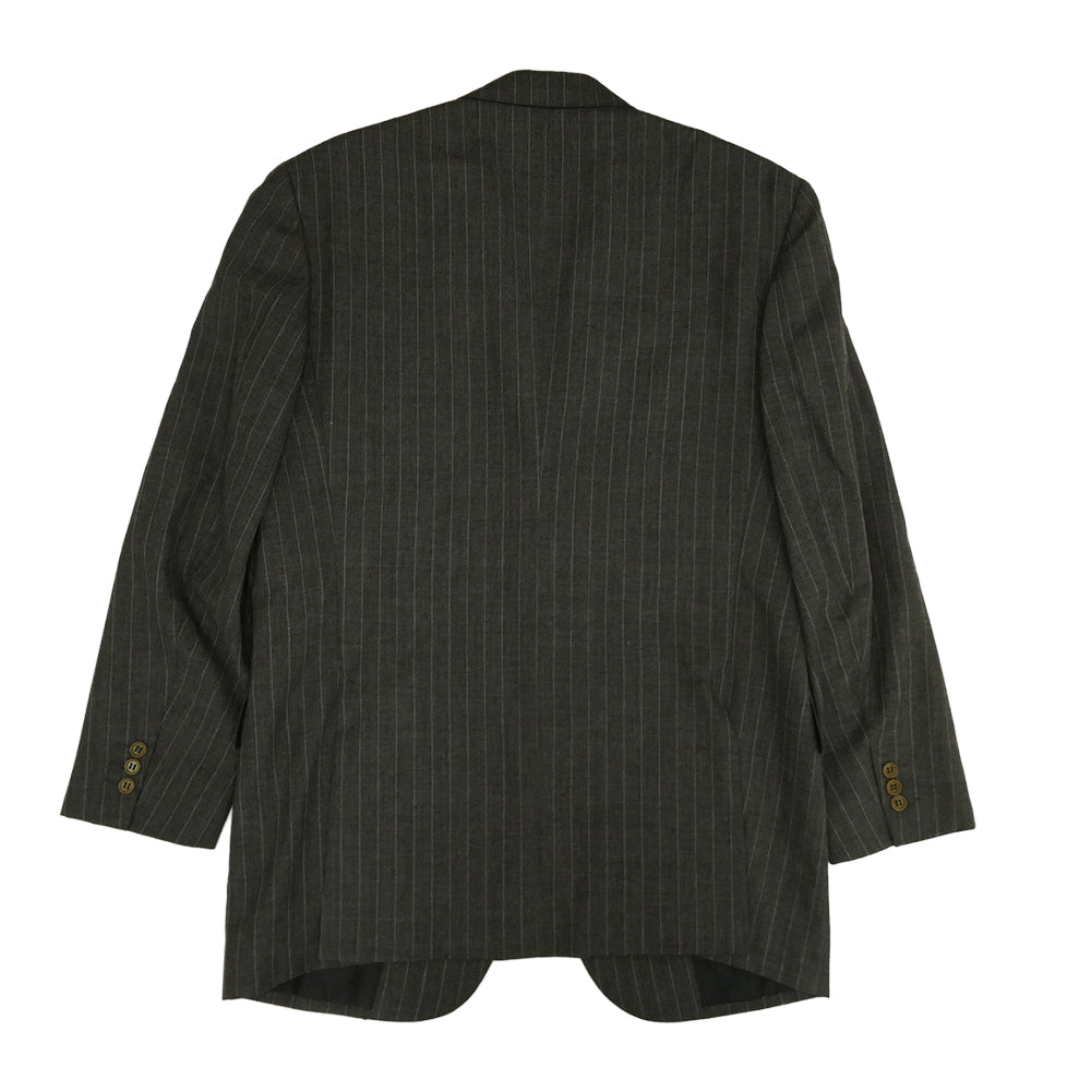 Brioni ブリオーニ PIUMA ストライプ 3ボタンスーツ セットアップ グレー系 EU50 / US40 【中古】