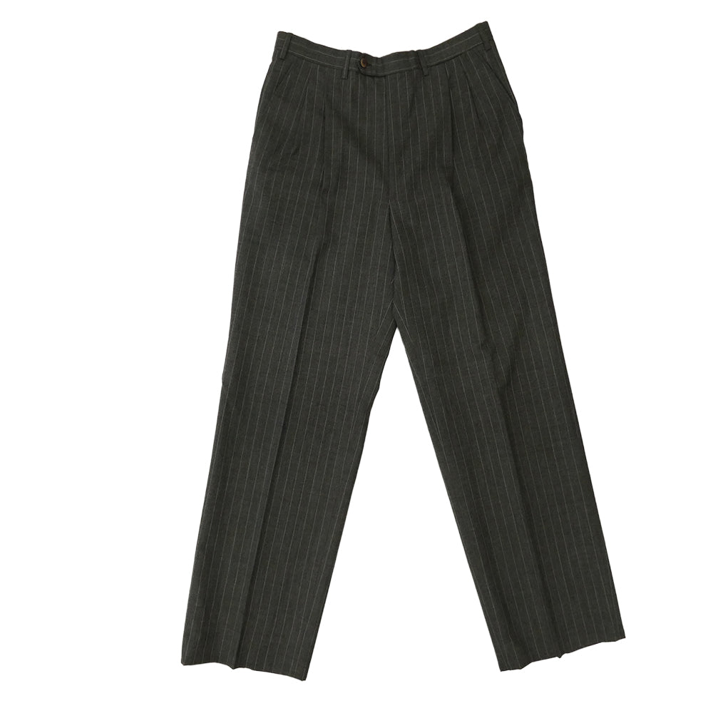 Brioni ブリオーニ PIUMA ストライプ 3ボタンスーツ セットアップ グレー系 EU50 / US40 【中古】
