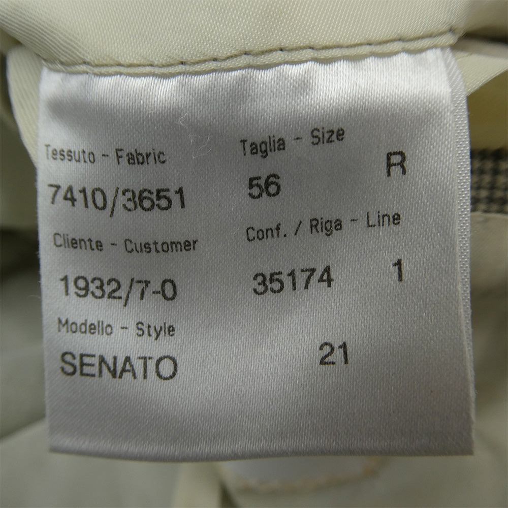 Brioni ブリオーニ SENATO セナート 3ボタン スーツ セットアップ オフホワイト系 グレー系 マルチカラー系 56【中古】