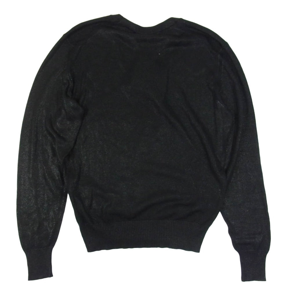 TOM FORD トムフォード TFK110 シルクニット クルーネック セーター ブラック系 48【美品】【中古】