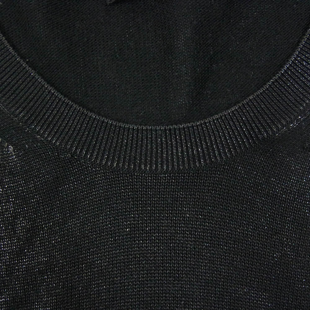 TOM FORD トムフォード TFK110 シルクニット クルーネック セーター ブラック系 48【美品】【中古】