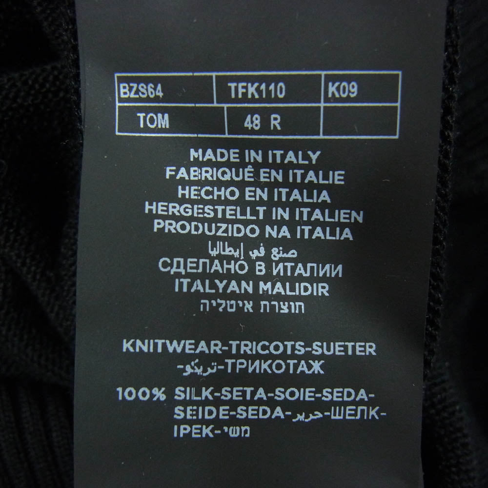 TOM FORD トムフォード TFK110 シルクニット クルーネック セーター ブラック系 48【美品】【中古】