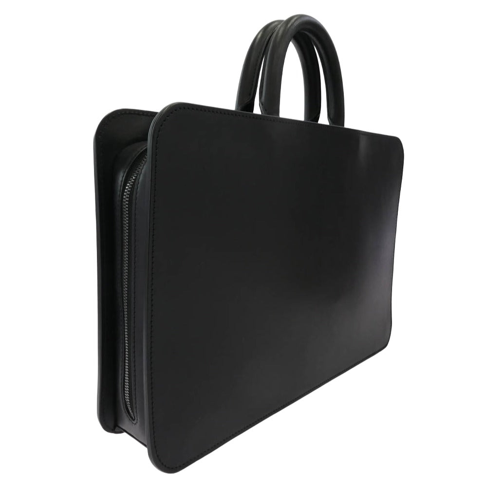 土屋鞄 BL0901BK ブラックヌメ スクエアバッグ レザーブリーフケース ブラック系【中古】