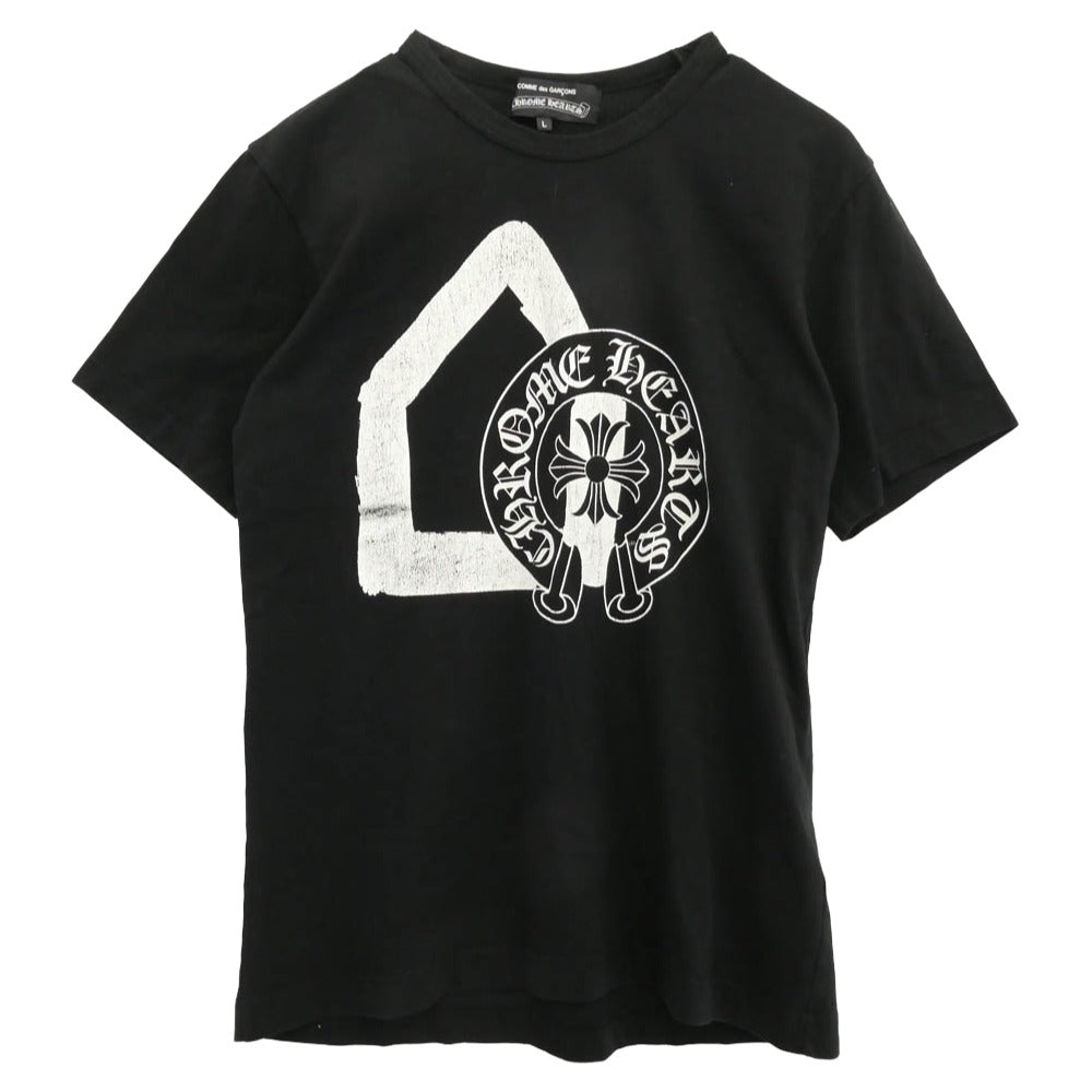 CHROME HEARTS クロムハーツ（原本無） ZI-T002 Dover Street Market ドーバーストリートマーケット ホースシューロゴ 半袖 Tシャツ ブラック系 L【中古】