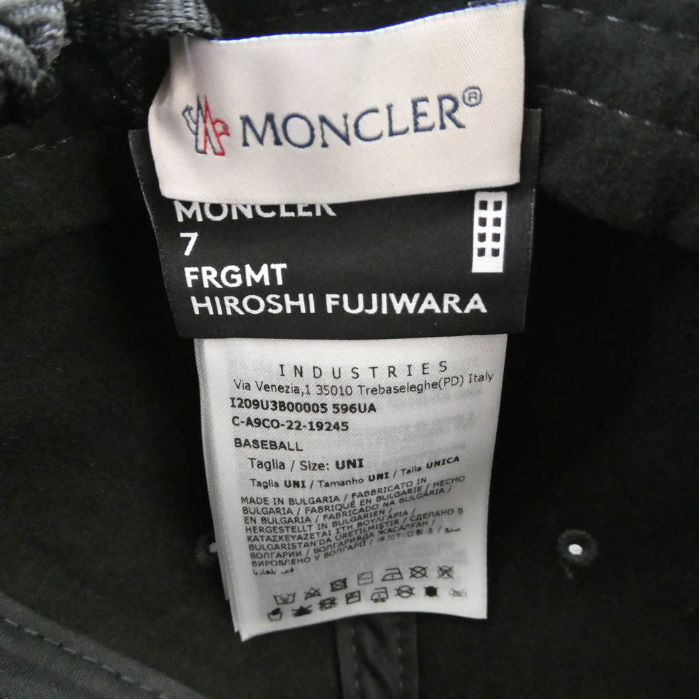 MONCLER モンクレール I209U3B00005 BASEBALL ウール ベースボール キャップ 帽子 ブラック系 UNI【極上美品】【中古】