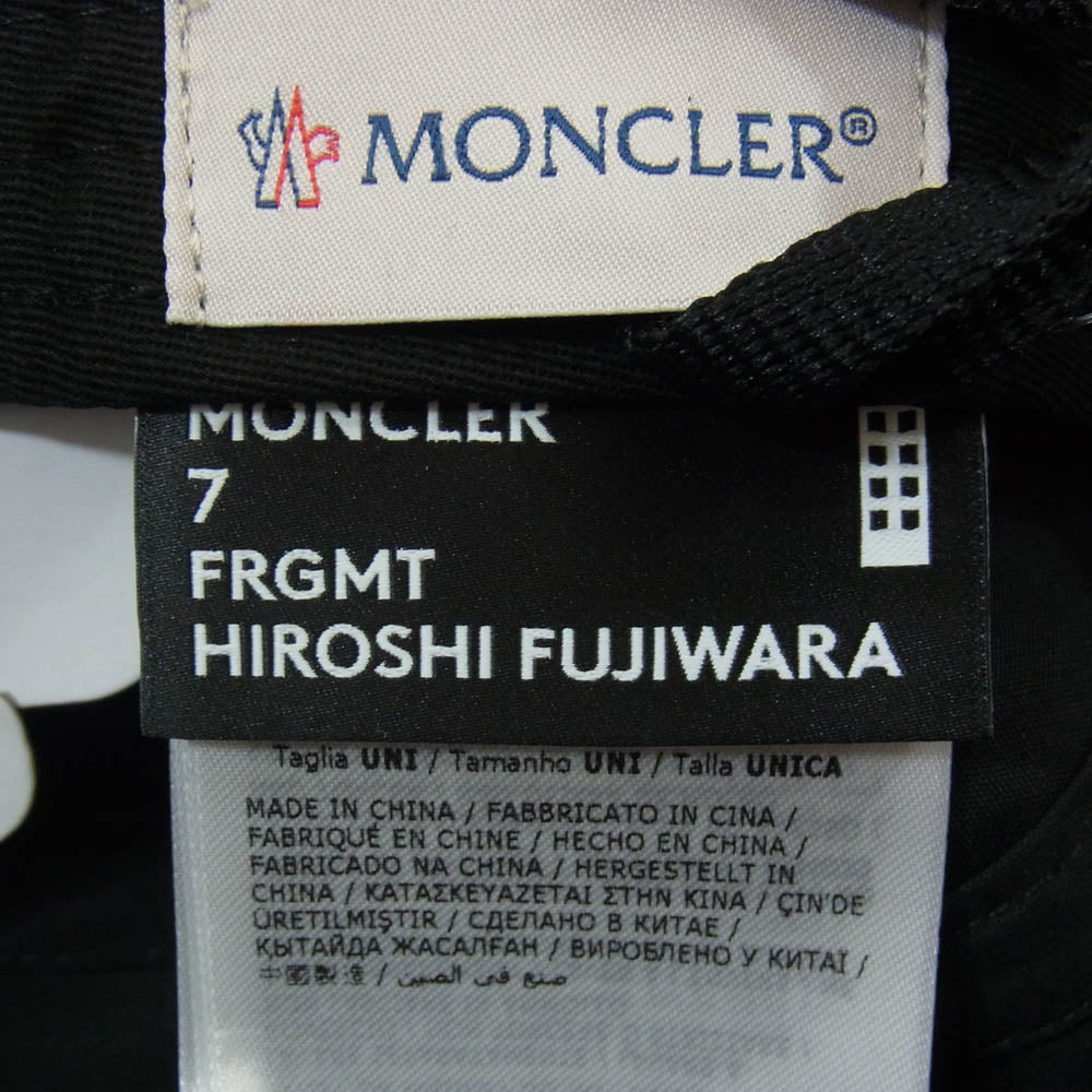 MONCLER モンクレール FRAGMENT DESIGN フラグメントデザイン H209U3B00004 BASEBALL ベースボール キャップ 帽子 ブラック系【極上美品】【中古】