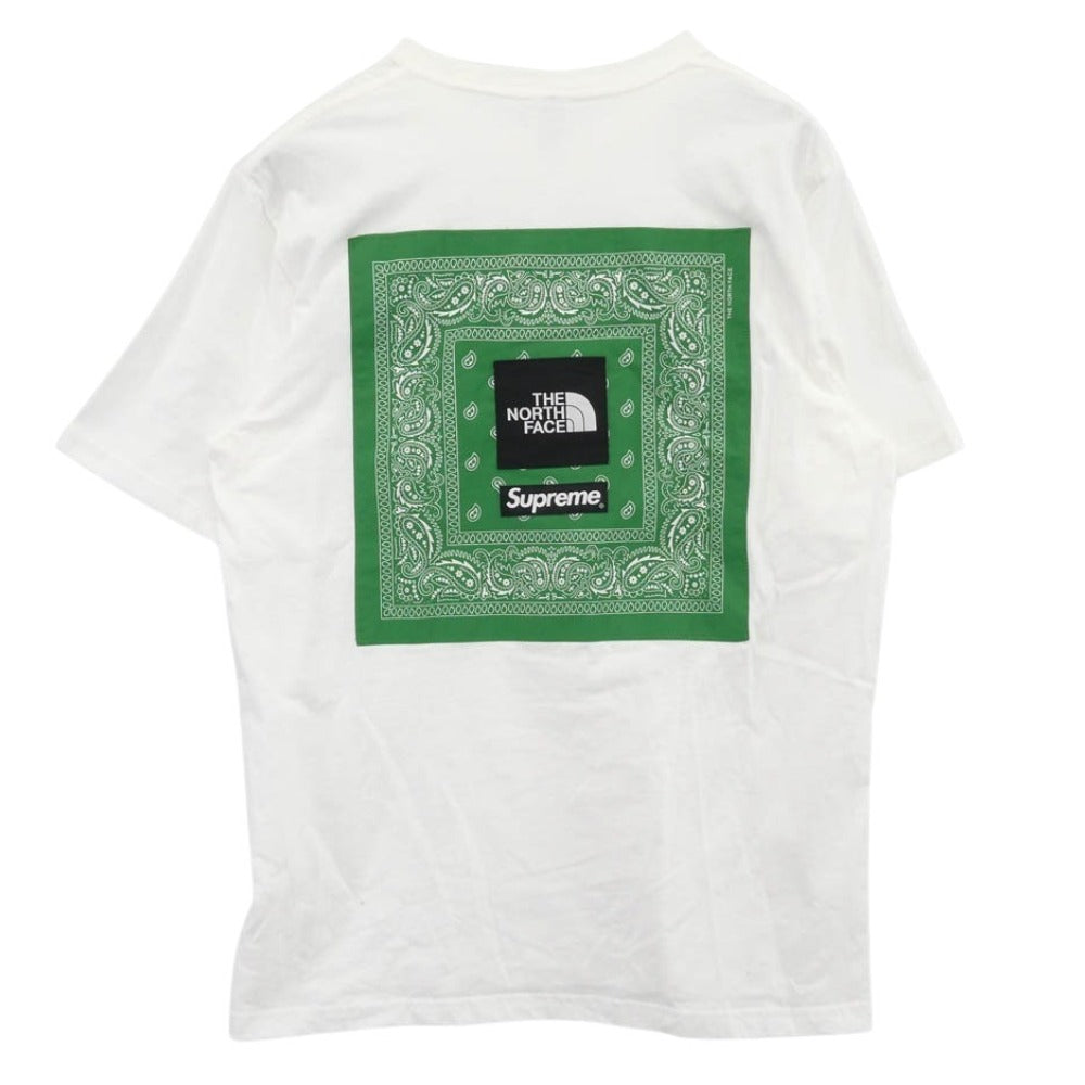 Supreme シュプリーム 22SS BANDANA TEE バンダナ Tシャツ 半袖 カットソー ホワイト系 グリーン系 L【中古】