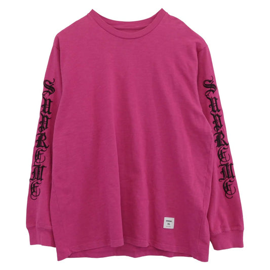 Supreme シュプリーム 24AW Old English L/S Top Pink オールド イングリッシュ ロゴ 長袖 カットソー Tシャツ ピンク系 XL【中古】
