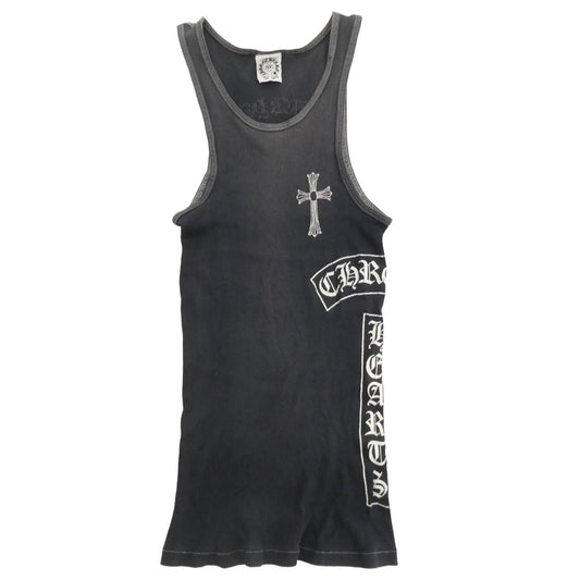 CHROME HEARTS クロムハーツ（原本無） オールド RIB TANK FUCK YOU クロス ロゴ コットン タンクトップ グレー系 S【中古】