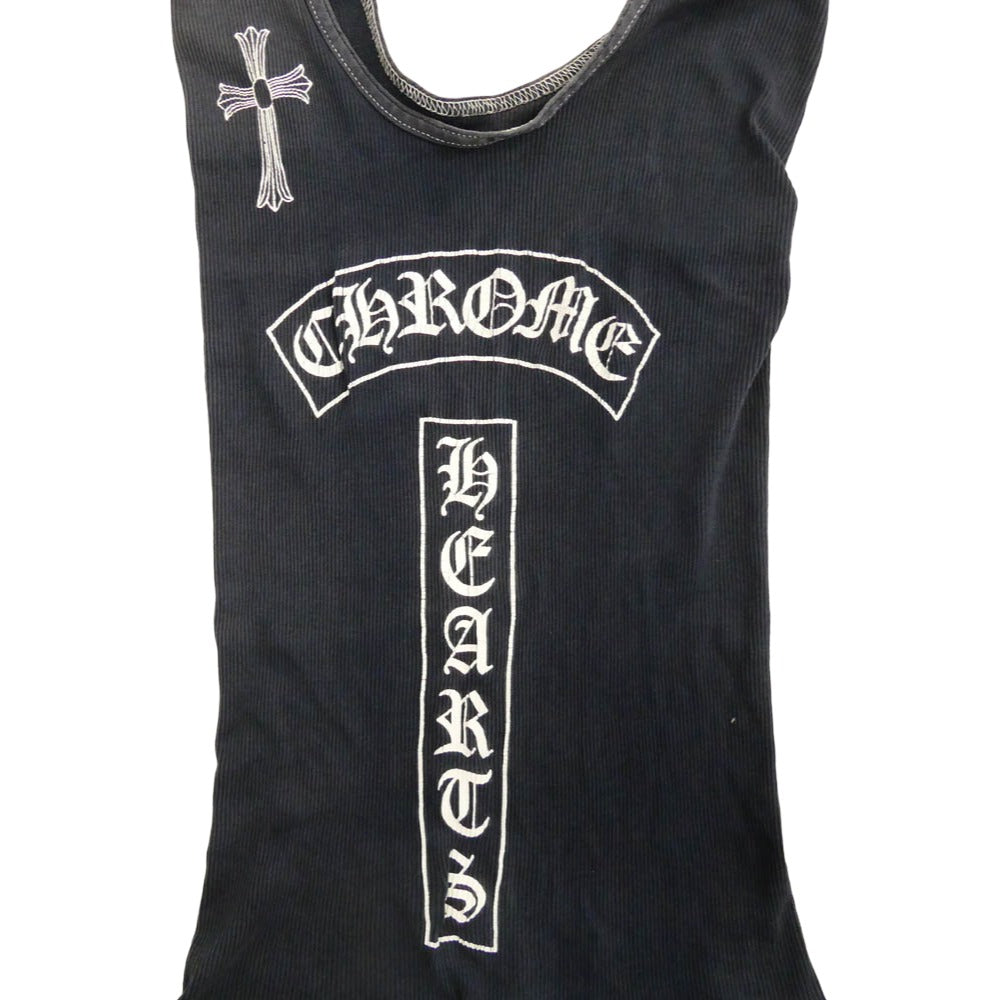 CHROME HEARTS CH Cross Side Vertical Logo Fuck You Tank Top Size M