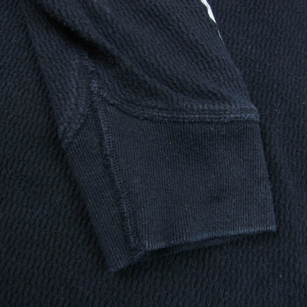 THE FLAT HEAD ザフラットヘッド FN-THLD-003 ショルダーパッド サーマル コットン プリント 長袖 Tシャツ ブラック系 38【中古】