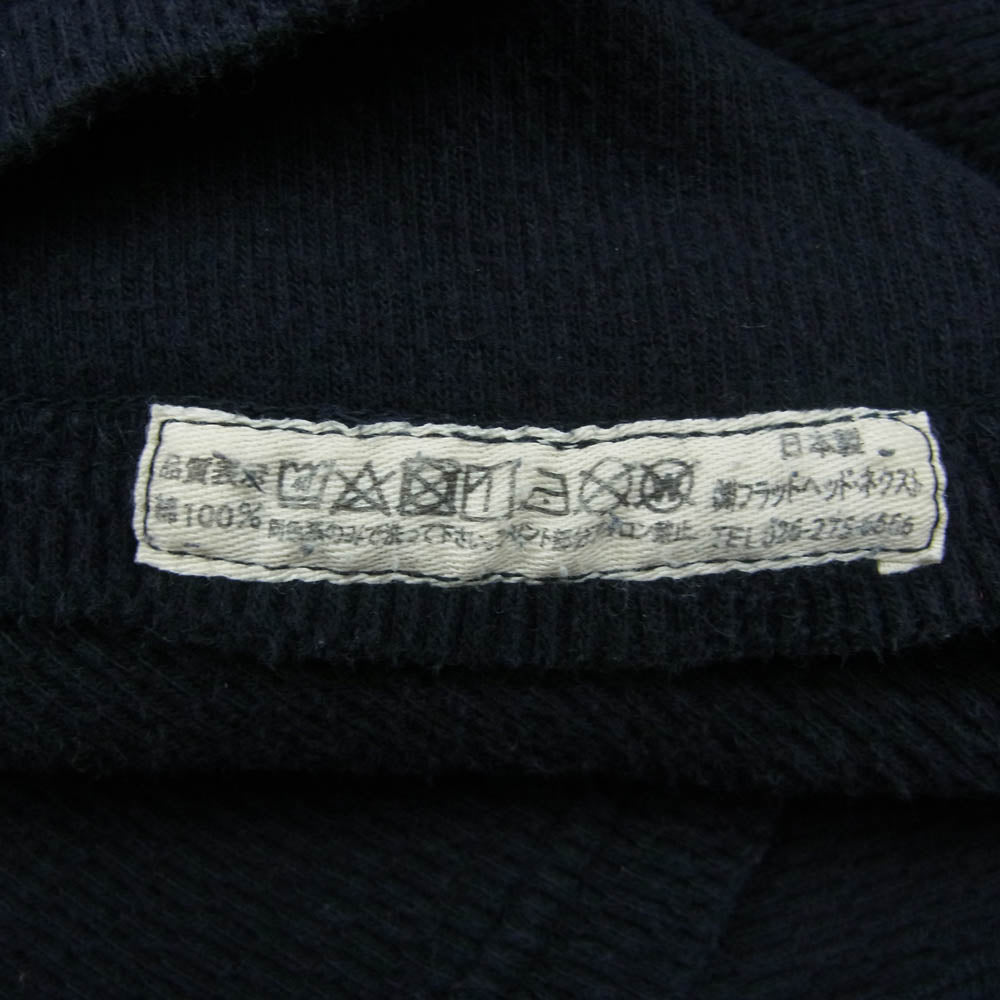 THE FLAT HEAD ザフラットヘッド FN-THLD-003 ショルダーパッド サーマル コットン プリント 長袖 Tシャツ ブラック系 38【中古】