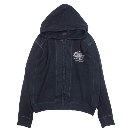 THE FLAT HEAD ザフラットヘッド RJB サーマル ジップパーカー ブラック系 38【中古】