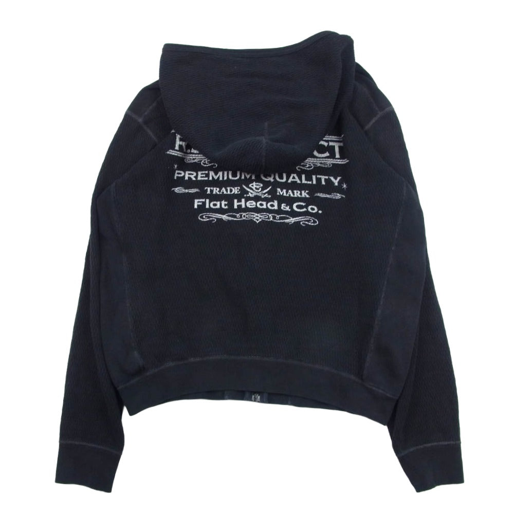 THE FLAT HEAD ザフラットヘッド RJB サーマル ジップパーカー ブラック系 38【中古】