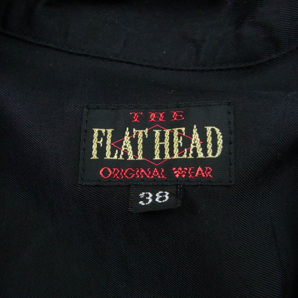 THE FLAT HEAD ザフラットヘッド FN-SRO-008SB ボーリングシャツ 半袖 刺繍 シャツ ブラック系 38【中古】