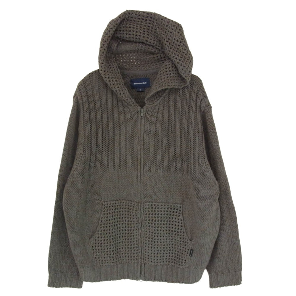 ディスイズネバーザット TN253KKNZK02 Crochet Knit Zip Up Hoodie ニット ジップアップ パーカー フーディー グレー系 M【中古】