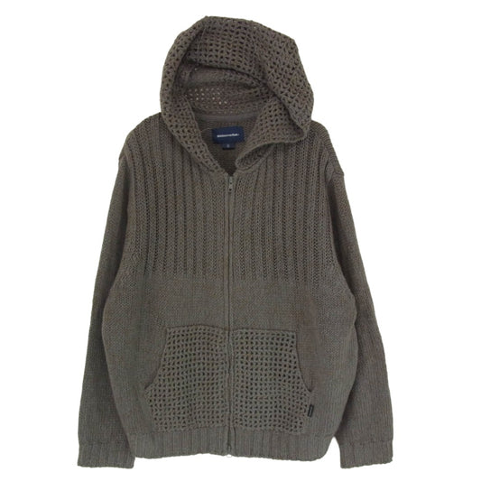 ディスイズネバーザット TN253KKNZK02 Crochet Knit Zip Up Hoodie ニット ジップアップ パーカー フーディー グレー系 M【中古】