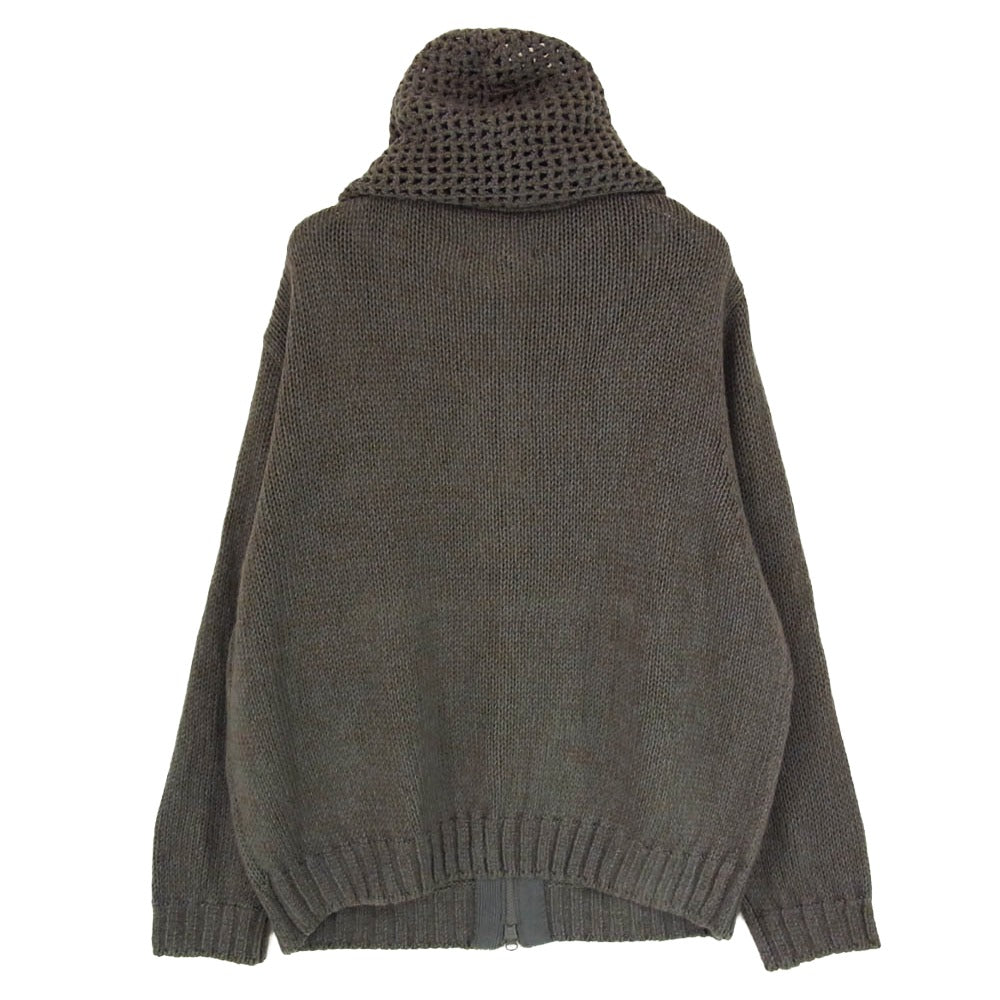 ディスイズネバーザット TN253KKNZK02 Crochet Knit Zip Up Hoodie ニット ジップアップ パーカー フーディー グレー系 M【中古】